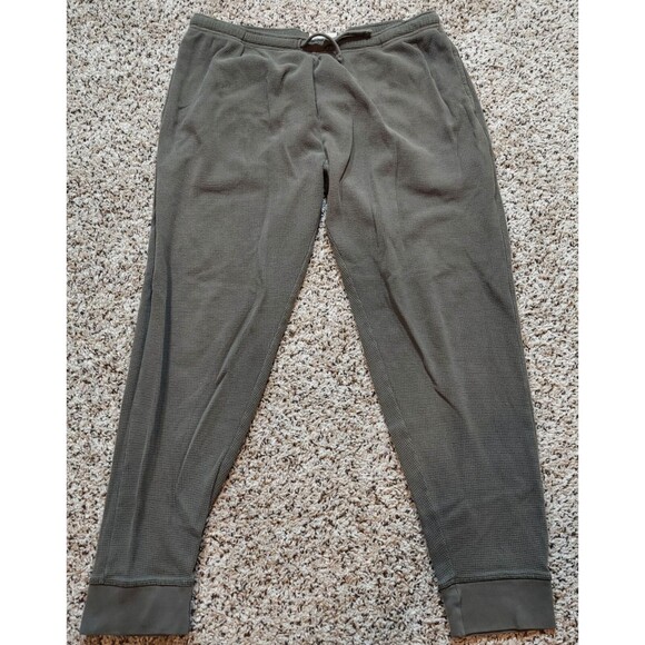 Pact Pants Women’s XL Green Waffle Knit 100% Organic Cotton Drawstrings - Picture 1 of 7